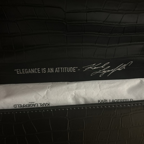 NWT Karl Lagerfeld crossbody/satchel black and white - Picture 6 of 11